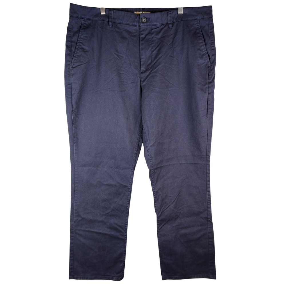 Hawker Rye Mens Relaxed Fit Chino Pants Navy Blue 38x32 Flat Front Cotton Blend